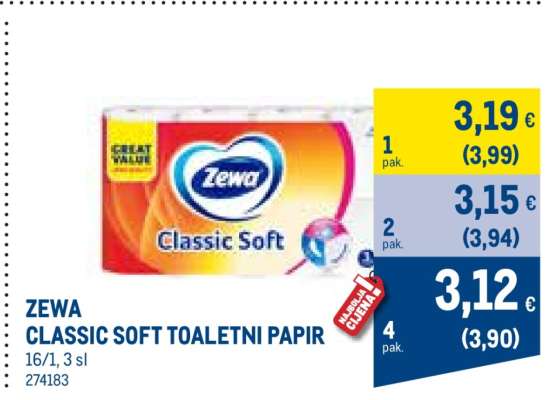 ZEWA CLASSIC SOFT TOALETNI PAPIR