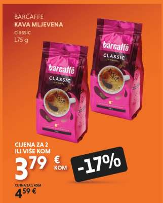 BARCAFFE KAVA mljevena