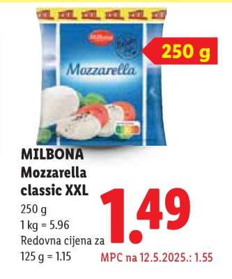 Milbona Mozzarella Classic XXL