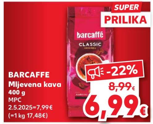 BARCAFFE Mljevena kava 400 g