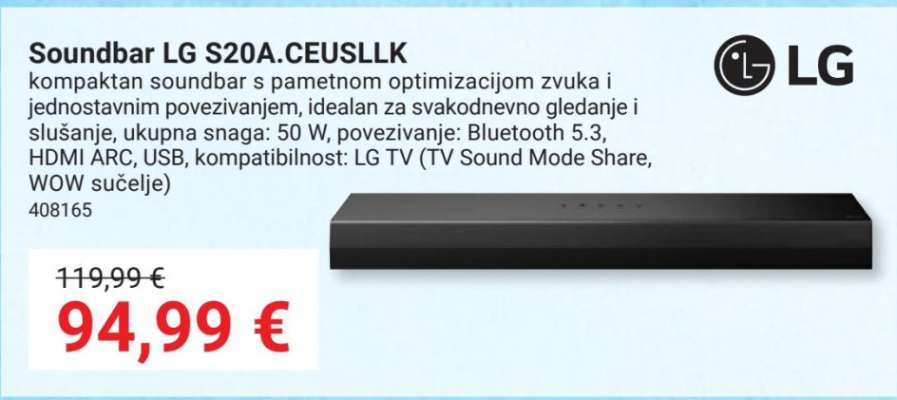 Soundbar LG S20A.CEUSLLK