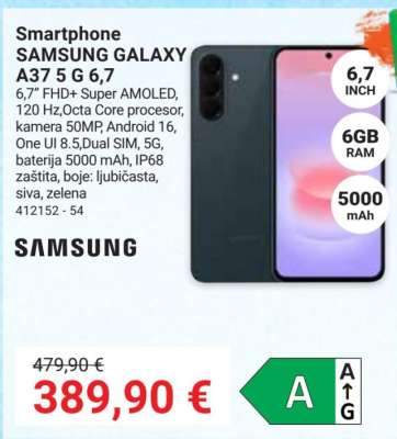 Smartphone SAMSUNG GALAXY A37 5 G 6,7