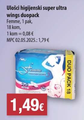 Ulošci higijenski Super ultra wings duopack
