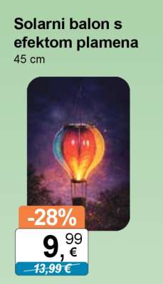 Solarni balon s efektom plamena