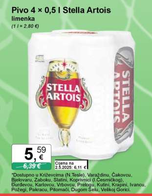 Pivo 4 × 0,5 l Stella Artois