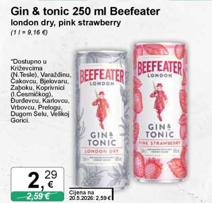 Gin & tonic 250 ml Beefeater