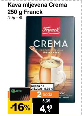 Kava mljevena Crema 250 g Franck