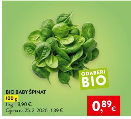 Bio baby špinat