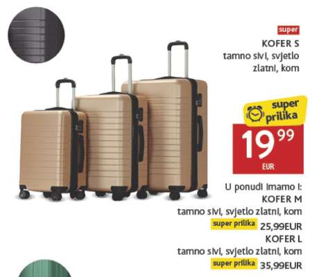 KOFER S tamno sivi, svjetlo zlatni, kom