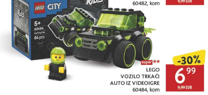 LEGO VOZILO TRKAĆI AUTO IZ VIDEOIGRE 60484, kom