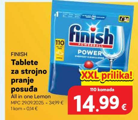 FINISH Tablete za strojno pranje posuđa All in one Lemon