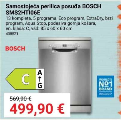 Samostojeća perilica posuđa BOSCH SMS2HTI06E