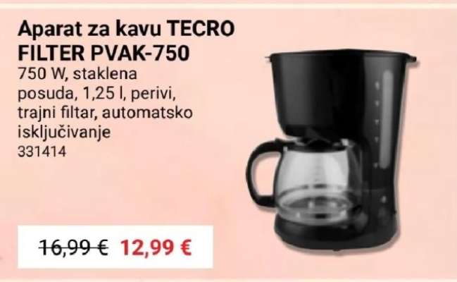 Aparat za kavu TECRO FILTER PVAK-750