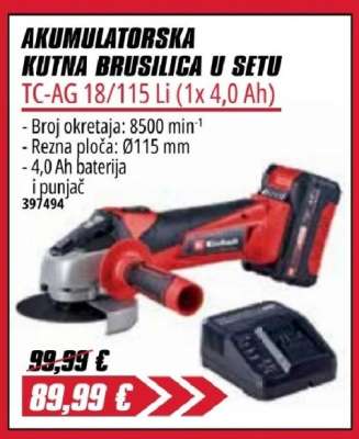AKUMULATORSKA KUTNA BRUSILICA U SETU