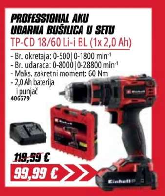 PROFESSIONAL AKU UDARNA BUŠILICA U SETU