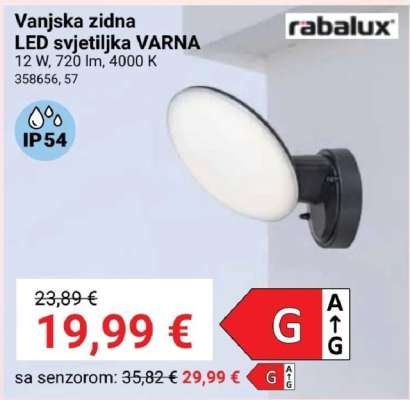 Vanjska zidna LED svjetiljka VARNA