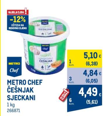 METRO CHEF ČEŠNJAK SJECKANI