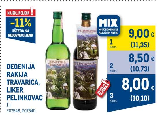 DEGENIJA RAKIJA TRAVARICA, LIKER PELINKOVAC
