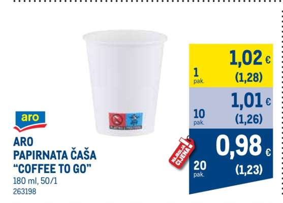 ARO PAPIRNATA ČAŠA “COFFEE TO GO”