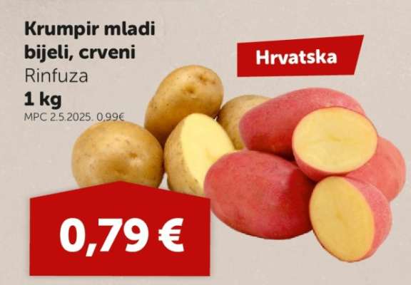Krumpir mladi bijeli, crveni