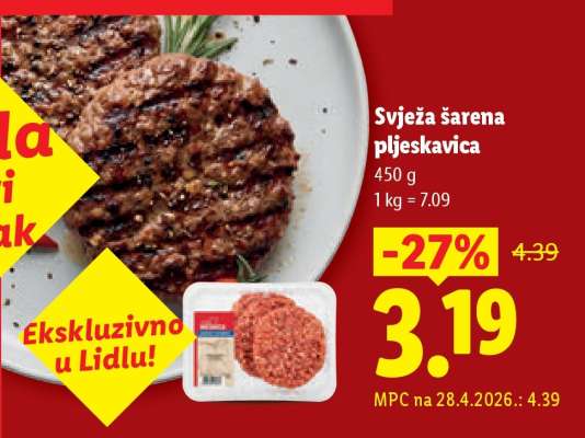 Svježa šarena pljeskavica