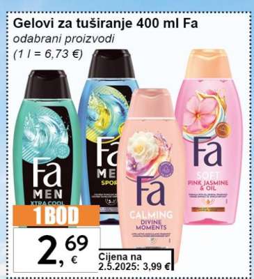 Gelovi za tuširanje 400 ml Fa