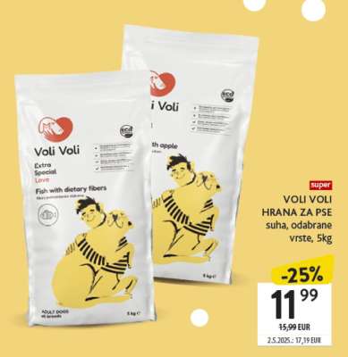 VOLI VOLI HRANA ZA PSE suha, odabrane vrste, 5kg