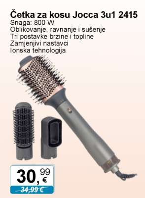 Četka za kosu Jocca 3u1 2415