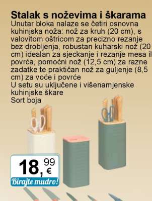 Stalak s noževima i škarama