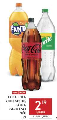 COCA COLA ZERO, SPRITE, FANTA GAZIRANO PIĆE