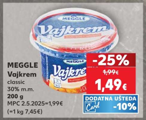 MEGGLE Vajkrem