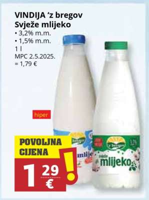 VINDIJA 'z bregov Svježe mlijeko