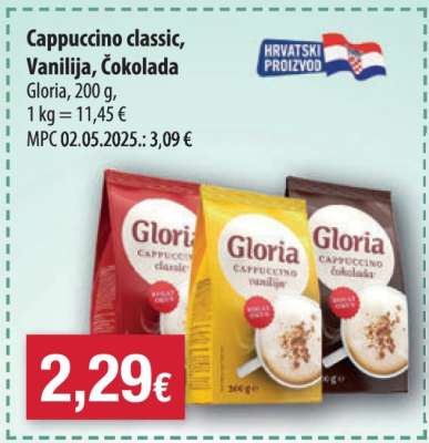 Cappuccino classic, Vanilija, Čokolada