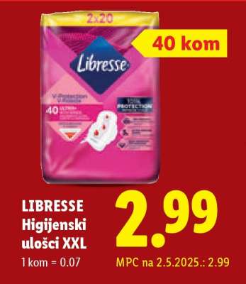 LIBRESSE Higijenski ulošci XXL