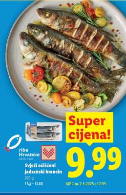 Svjezi očišćeni jadranski brancin