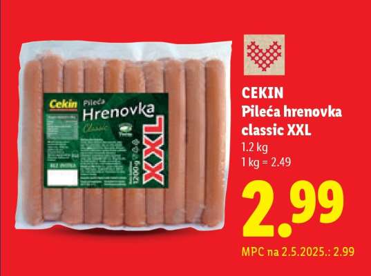 Pileća hrenovka Classic XXL