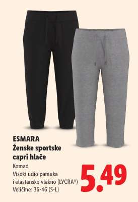 Ženske sportske capri hlače