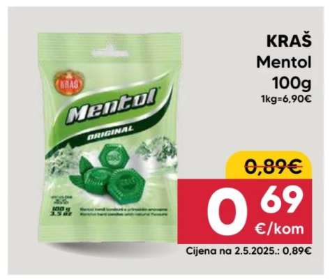 KRAŠ Mentol 100g