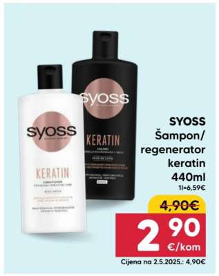 SYOSS Šampon/regenerator keratin 440ml