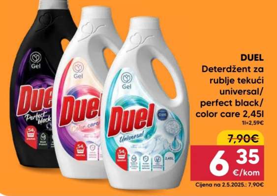 DUEL Deterdžent za rublje tekući universal/perfect black/color care 2,45l