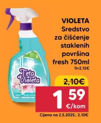 VIOLETA Sredstvo za čišćenje staklenih površina fresh 750ml