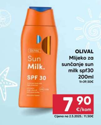 OLIVAL Mlijeko za sunčanje Sun milk spf30 200ml