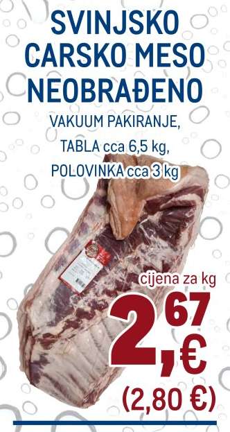 Svinjsko carsko meso neobrađeno