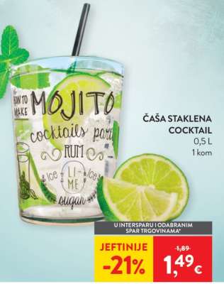 Čaša staklena cocktail