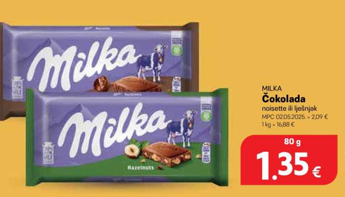 MILKA Čokolada noisette ili lješnjak