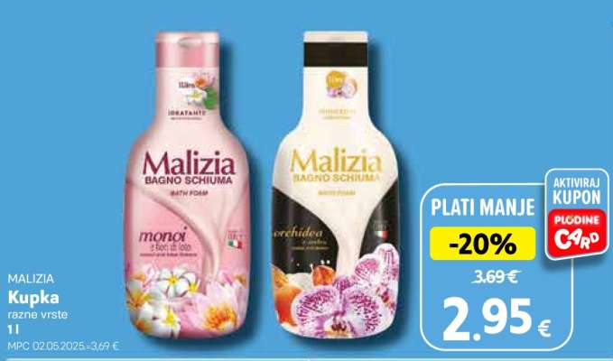 MALIZIA Kupka razne vrste