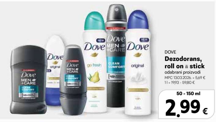 DOVE Dezodorans, roll on ili stick