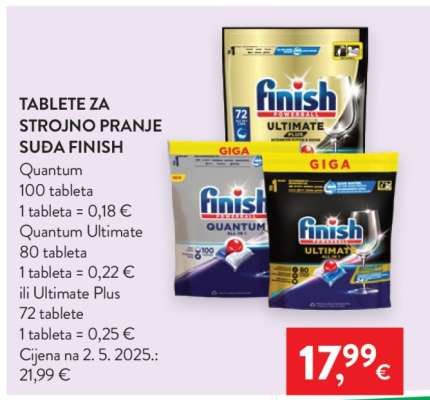 Tablete za strojno pranje suđa Finish