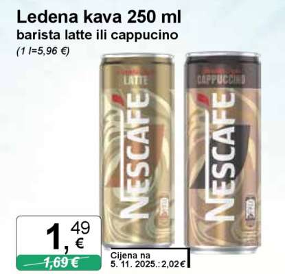 Ledena kava 250 ml barista latte ili cappucino