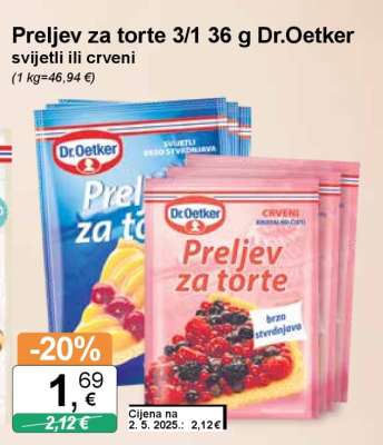 Preljev za torte 3/1 36 g Dr.Oetker